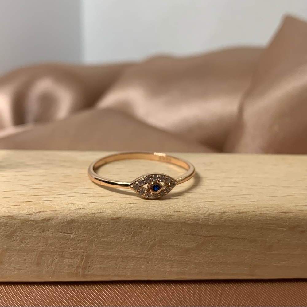 Rose Gold Evil Eye Sterling Silver Ring